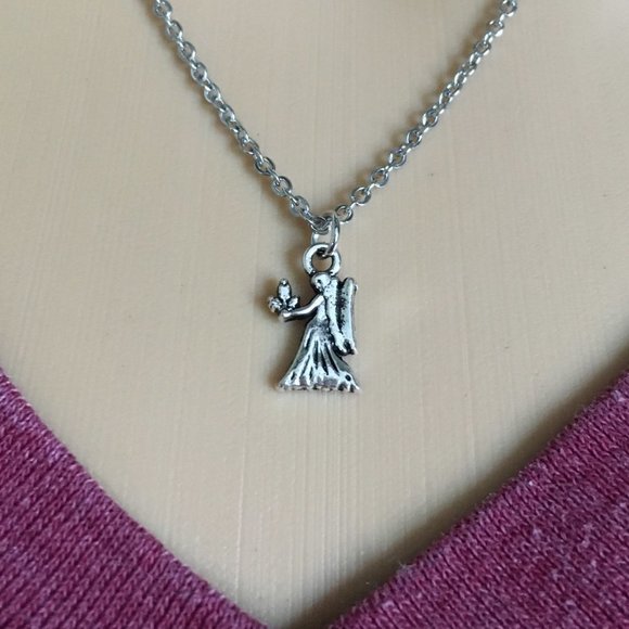 ♍ Virgo Zodiac Necklace Tibetan Silver charm Stainless Steel chain ♍ 4for$20 - Picture 3 of 6